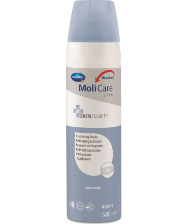 MoliCare Skin Αφρός καθαρισμού για ακράτεια κοπράνων. Προσφέρει ενυδάτωση και εξουτέρωση των δυσάρεστων οσμών. Συσκευασία 400ml